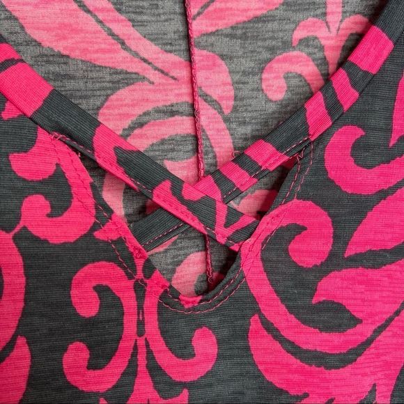 SOL R.H.R. Pink Charcoal Perfection Fleur De Floof Stretch 3/4 Sleeve Pocket Dre - Picture 5 of 14